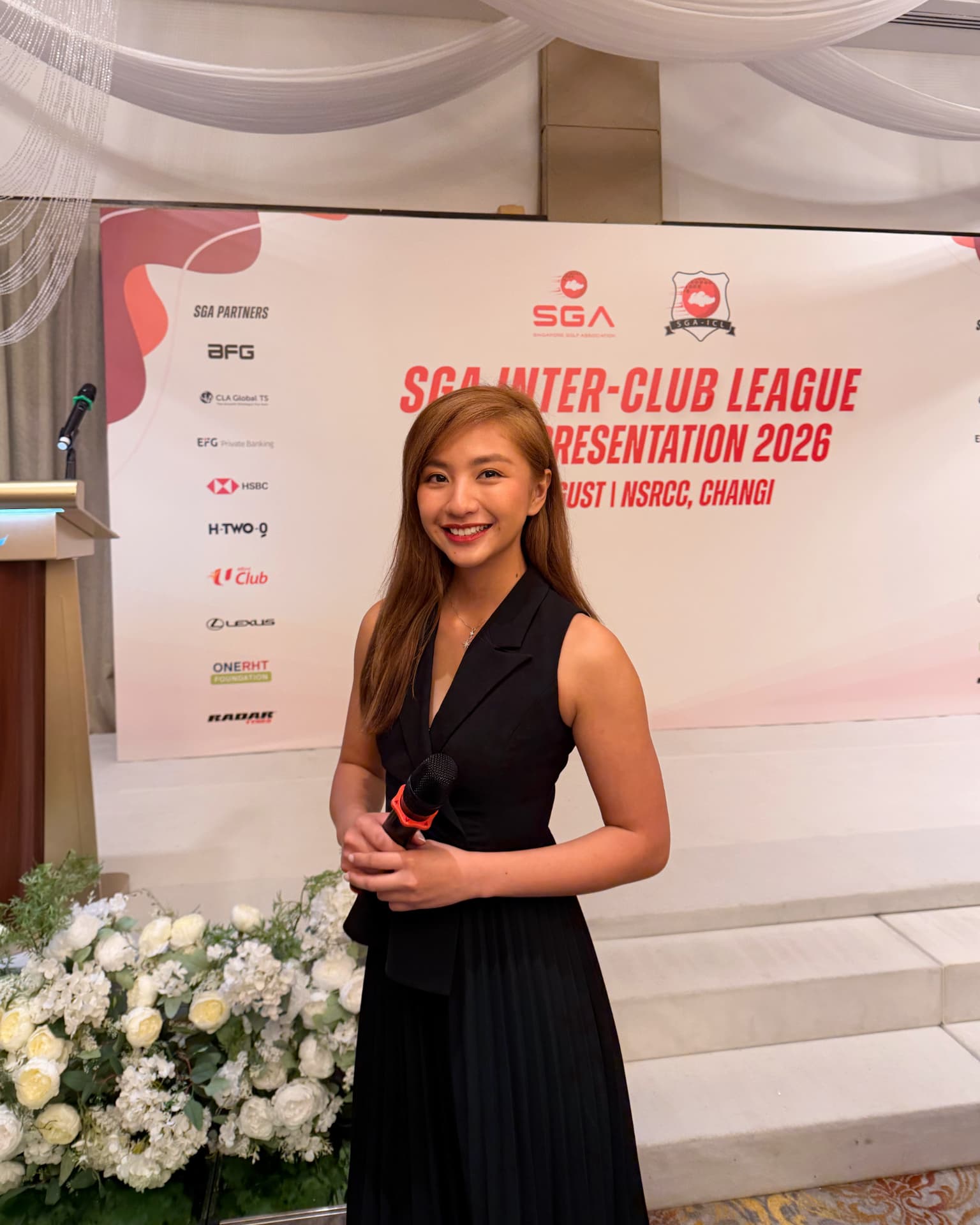 Vanessa Ho hosting for the Singapore Golf Association
